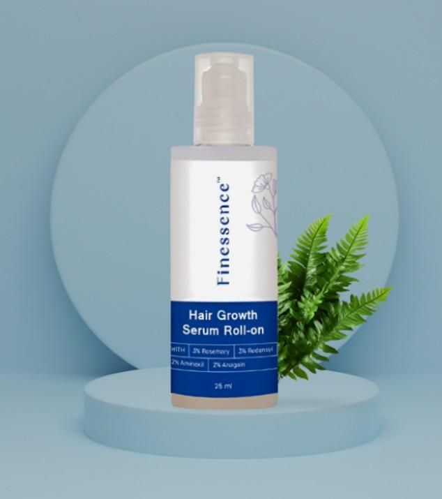 Finessence Hair Growth Serum Roll-on with Rosemary for Enhanced Hair Growth in a 25 ml Bottle