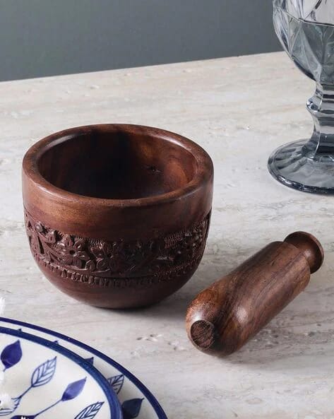 Handcrafted Wooden Mortar & Pestle