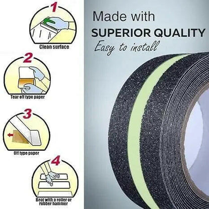Step-by-step guide for installing anti slip glow tape on clean surfaces for safety