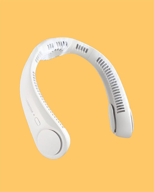 Portable fupei2-e5 bladeless neck fan in white for hands-free cooling on hot days