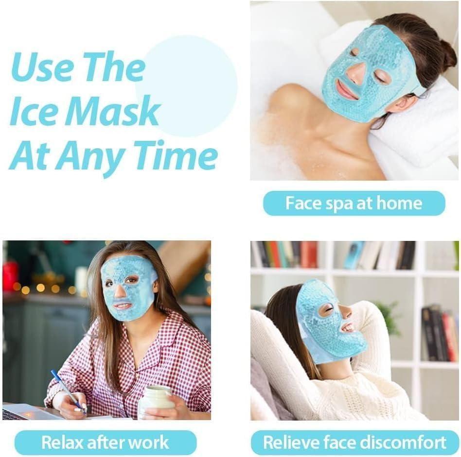 Cooling gel face mask for at-home spa treatments, providing relaxation and relief after work