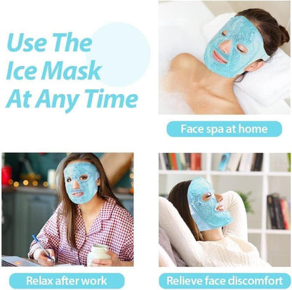 Cooling gel face mask for at-home spa treatments, providing relaxation and relief after work