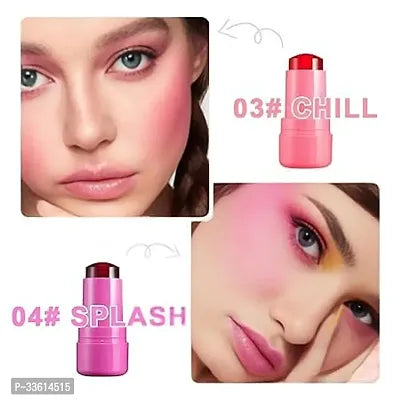 Cooling jelly blush stick in shades 03 Chill and 04 Splash for a vibrant glow on cheeks