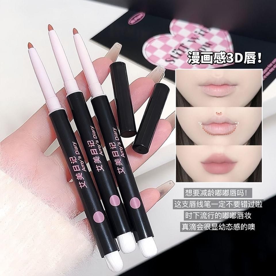 Fupei2-E5 Double Ended Matte Lipstick Set with Three Shades for Versatile Lip Looks