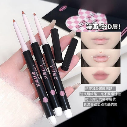 Fupei2-E5 Double Ended Matte Lipstick Set with Three Shades for Versatile Lip Looks