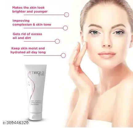 Ethi-Glo face wash promoting brighter and younger looking skin, hydrating all day long