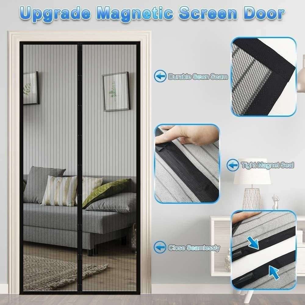 Luxury mesh door curtains featuring durable seams and seamless closure for easy access