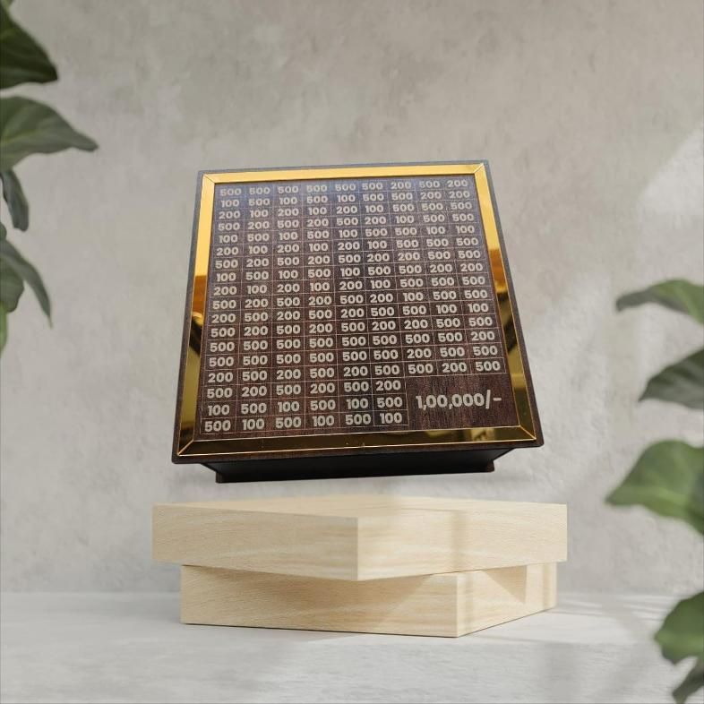 Luxury savings challenge bank in gold and black design for organized money-saving goals
