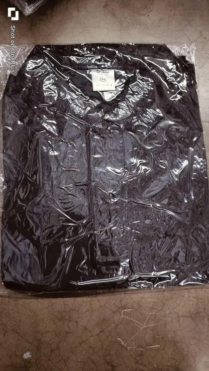 Men's polo t-shirt pack in black, neatly folded and packaged for convenience and style