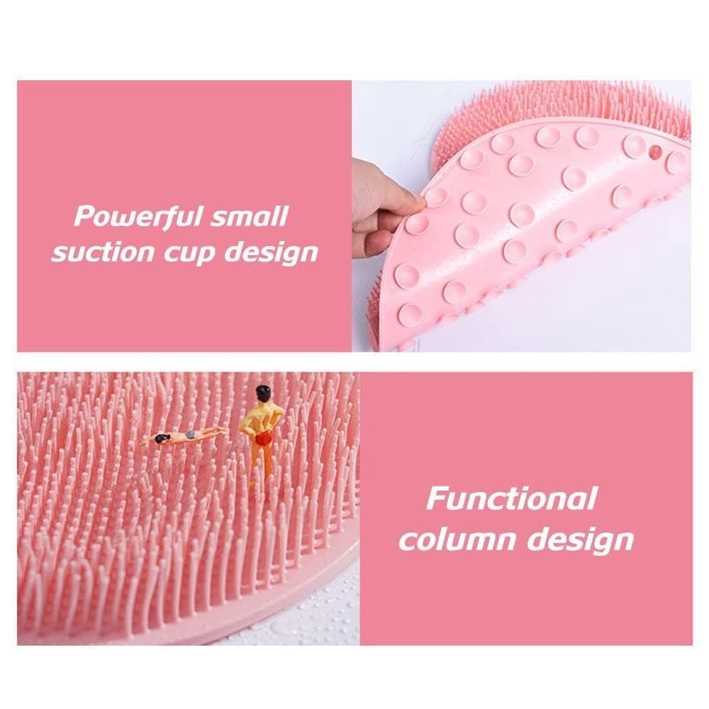 Silicone bath scrubber with powerful suction cup design for effective and convenient use in the bath