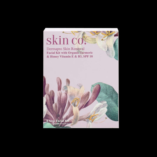 Skin Co Demapro Skin Renewal Facial Kit with Organic Turmeric Skincare and Honey Vitamin E & B3, SPF 10