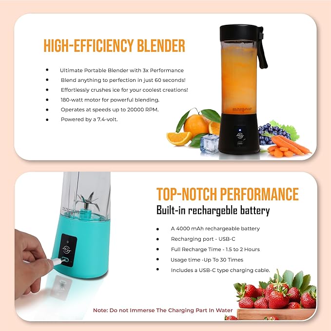 Luxury electric juicer with high-efficiency motor and portable design for quick fruit and vegetable juicing