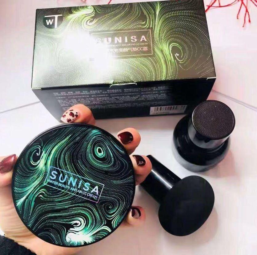 Sunisa waterproof CC cream in stylish packaging with applicator for flawless coverage and long-lasting wear