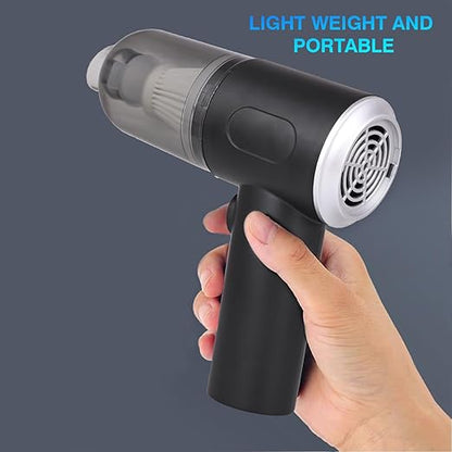 Lightweight and portable wireless air duster vacuum with easy grip for cleaning electronics