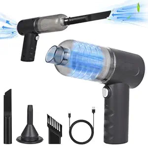 Wireless air duster vacuum with multiple attachments for efficient cleaning and dust removal